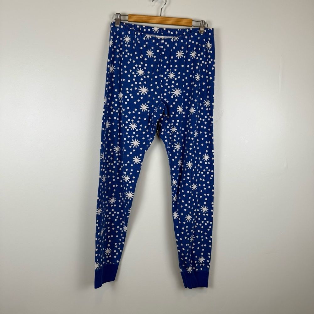 Hanna Andersson Long John Pajama Pant Large First Snow On Galactic Blue 66994